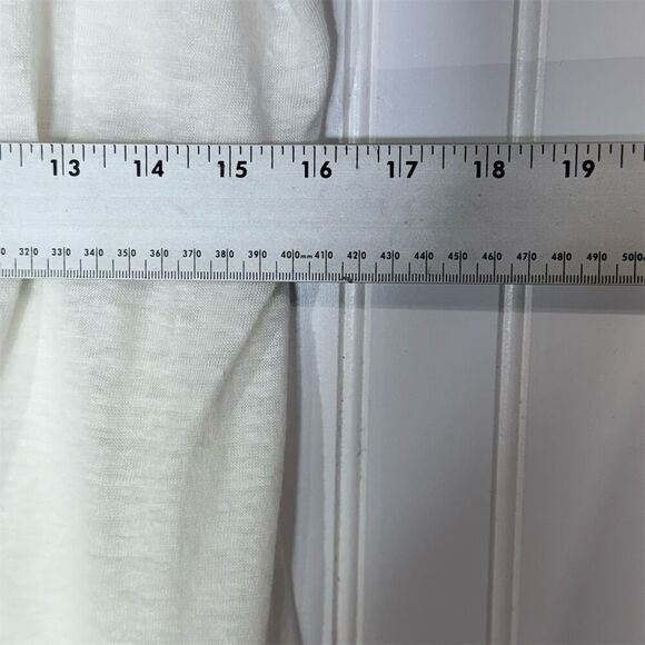 Rachel Rachel Roy 100% Linen Twist Front Tee Ivory White Sz M Boho Coastal Chic - Picture 5 of 8